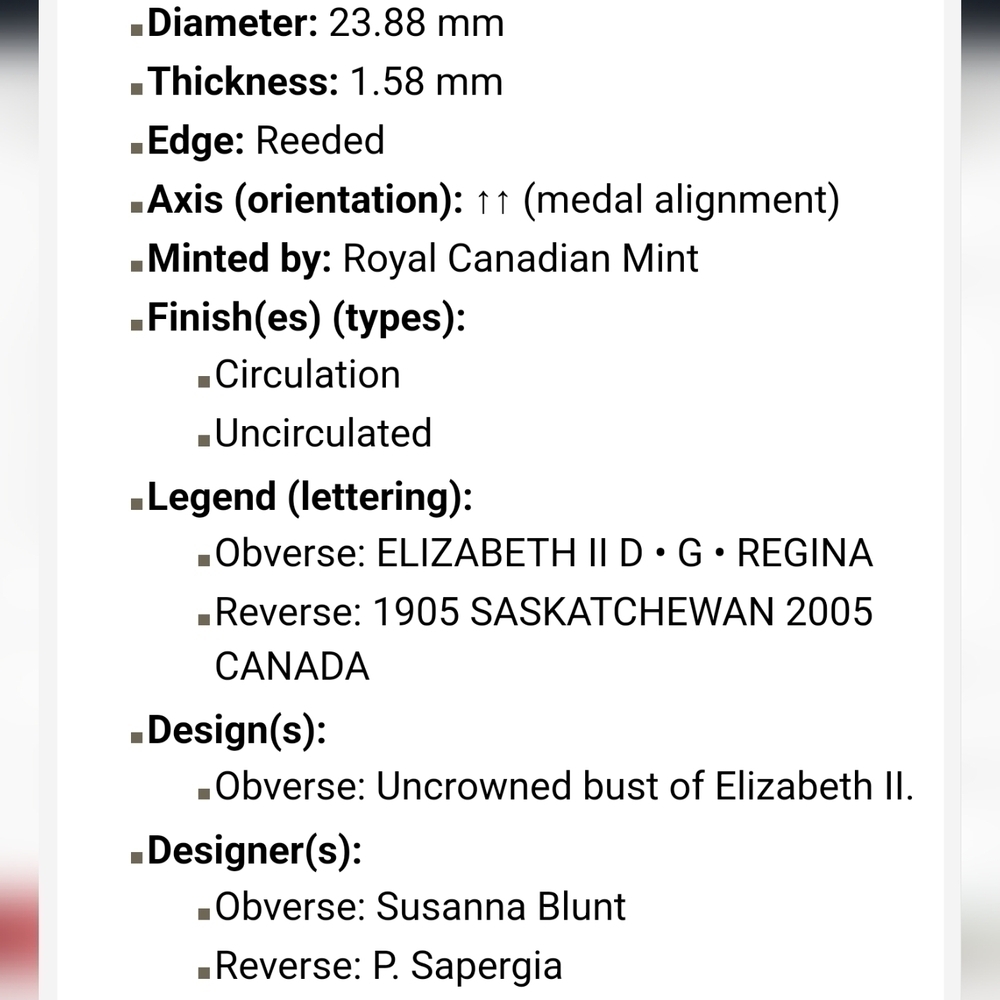 2005 Vetrans, Alberta And Saskatchewan Commemorative Quarters - Picture 8 of 11
